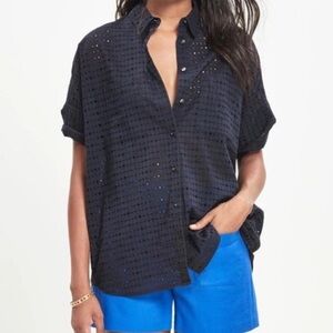 Madewell Eyelet Courier Shirt Oversized button-up 100% Cotton